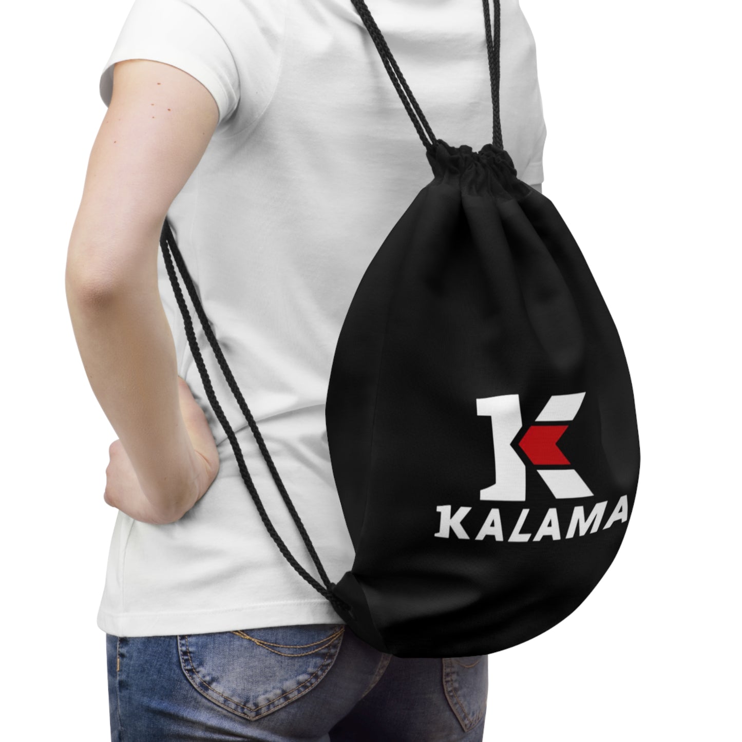 Kalama Logo Drawstring Bag — Lightweight Gym & School Cinch Pack