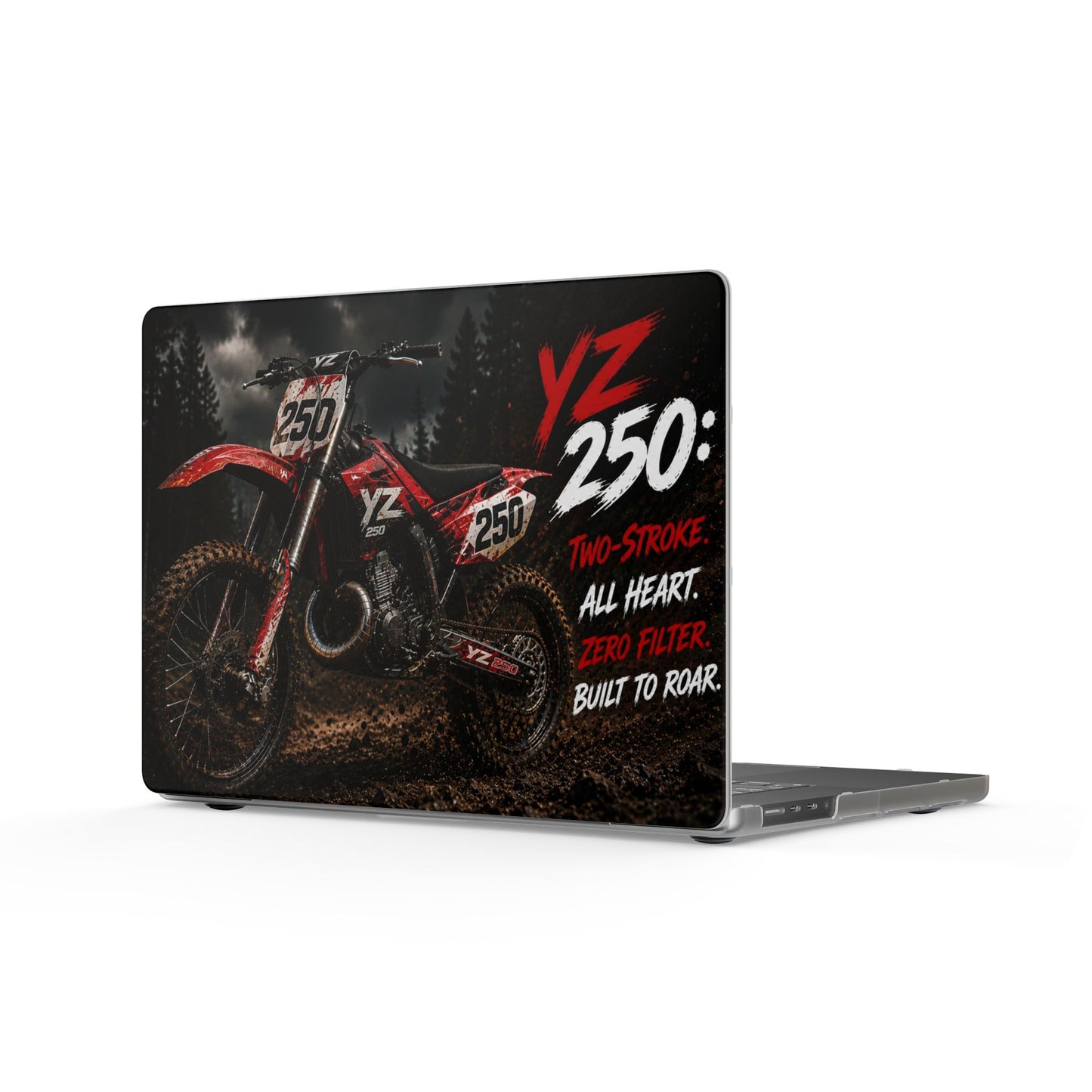 YZ 250 Motocross Matte MacBook Case — 'YZ 250: Two-Stroke. All Heart.' Dirt Bike Laptop Cover