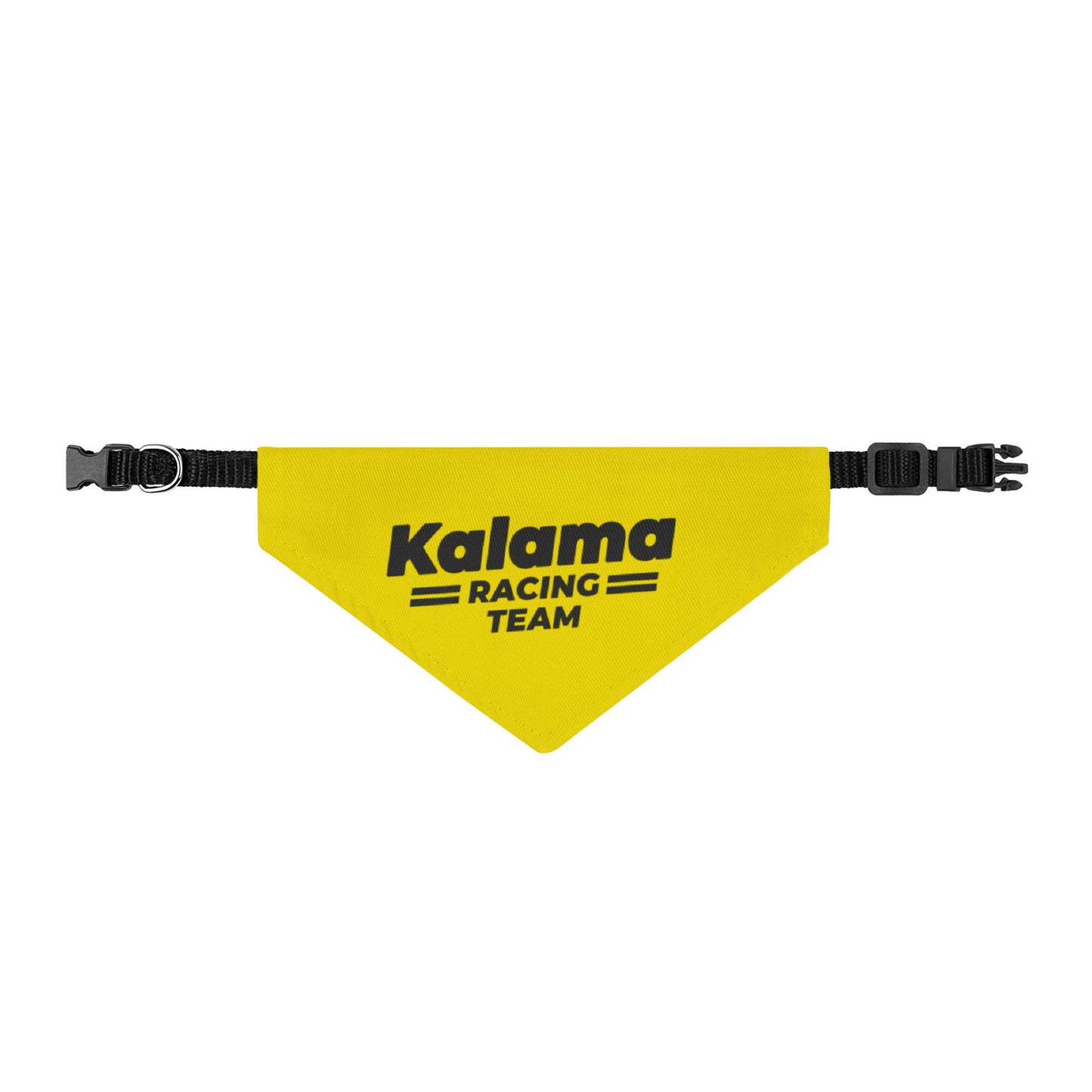 Clip-On Pet Bandana — "Kalama Racing Team" Yellow Dog Collar Accessory