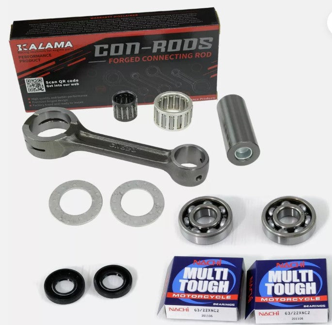 KALAMA Racing Connecting Rod Kit Crankshaft Main Bearing & Oil Seal Kit fit YZ125 05-20