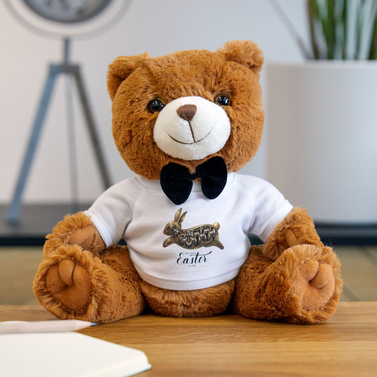 Kalama Easter Club Easter Bunny Tee Teddy Bear — Plush Gift with 'Easter' T-Shirt