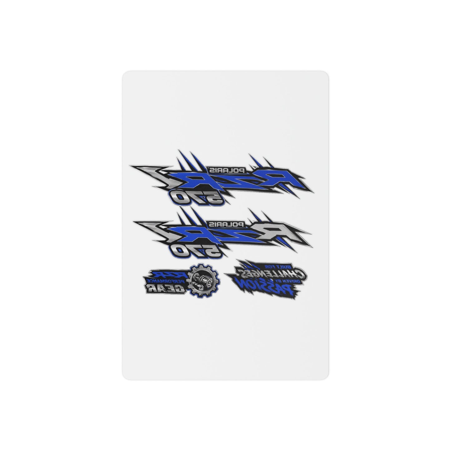 RZR 570 Racing Decal Temporary Tattoos – Blue Racing Stripes & Logos