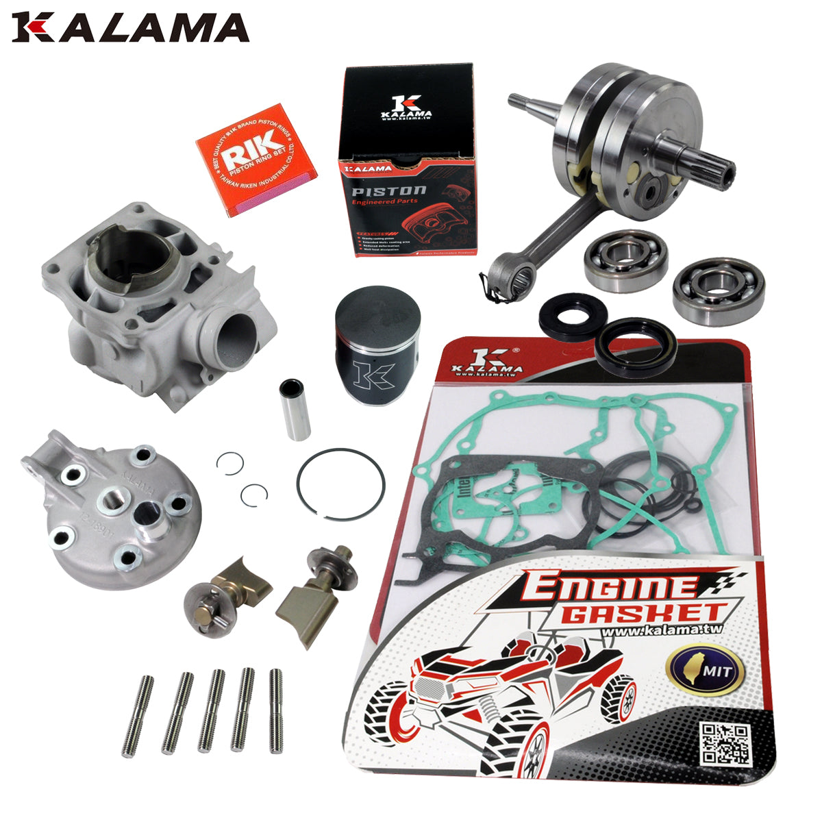 Engine Rebuild Kit for YZ125 YZ 125 Crankshaft, Cylinder (Jug), Cylinder Head, Bolts, Power Valves, Piston, Gasket Set02~04