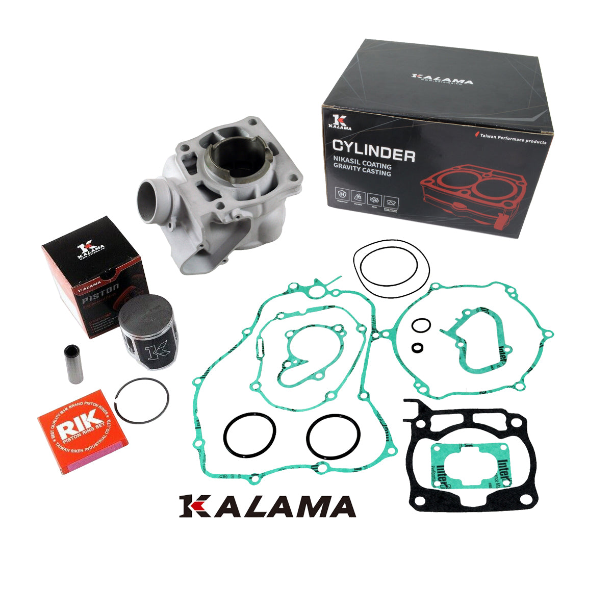 Kalama Top End Kit, Cylinder Jug, Piston Kit, Complete Gasket Set for Yamaha YZ125 05-21 / YZ125X 20-22