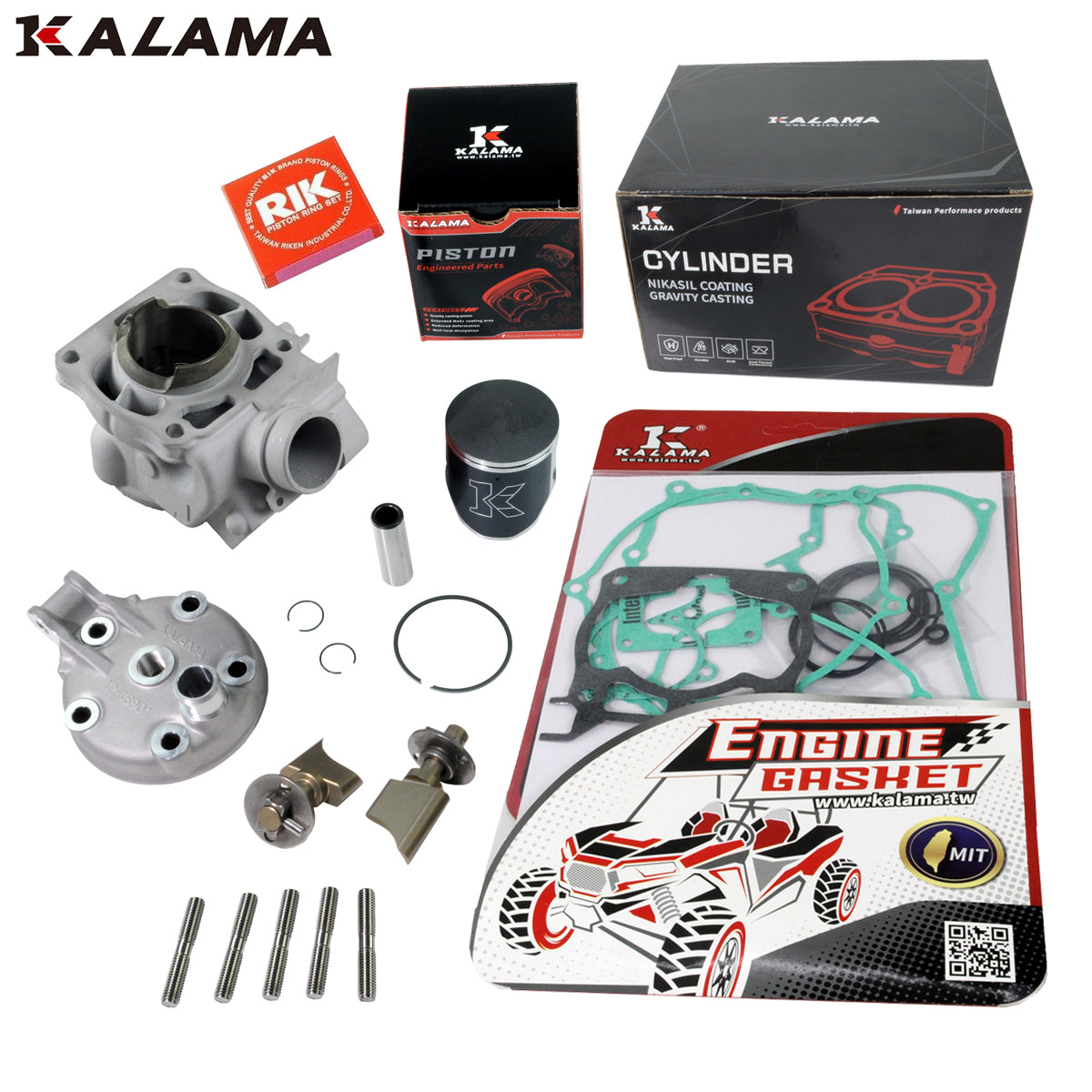 Top End Rebuild Kit for Yamaha YZ125 2002-2004 Cylinder, Cylinder Head, Bolts, Piston Kit, Gasket Set