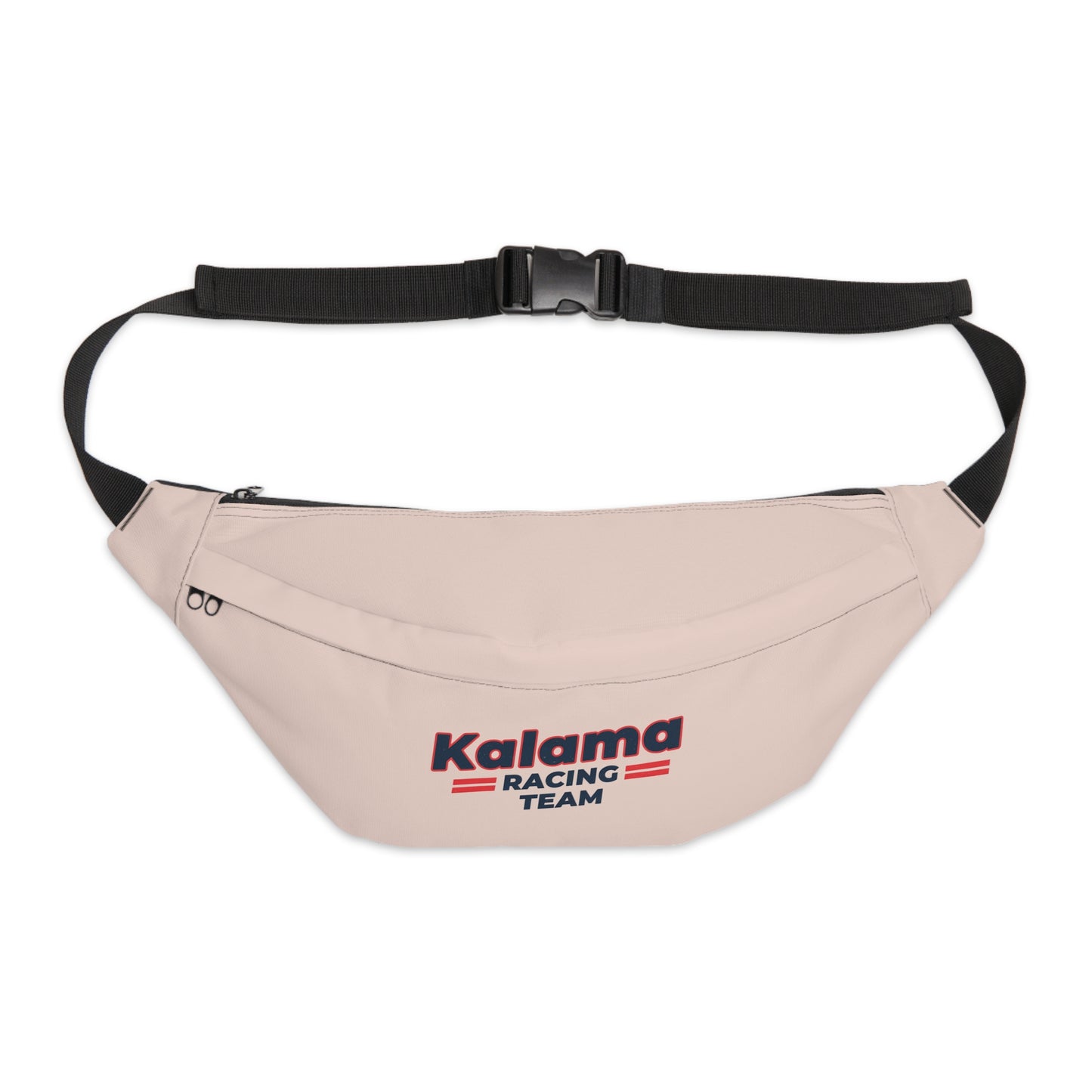 Kalama Racing Team Large Fanny Pack — Retro Athletic Waist Bag Almond Silk Color