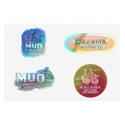 KALAMA WORKS Off-Road Decal Set — Blueprint & Mud Graphics, 4-Pack ATV Stickers