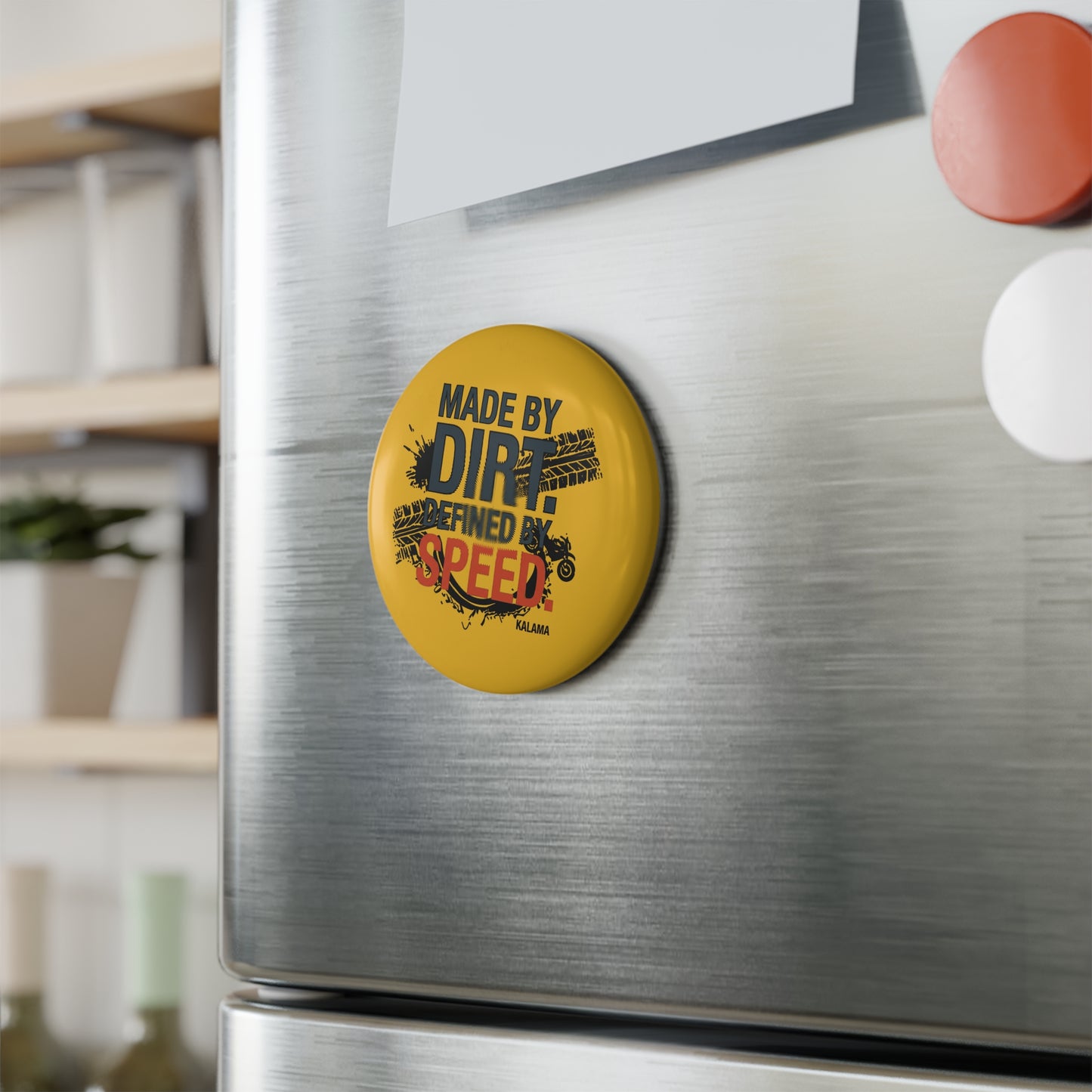 Button Magnet — "Made by Dirt, Defined by Speed" Off-Road Moto Design
