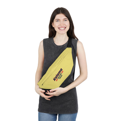 Kalama Racing Team Large Fanny Pack — Yellow Belt Bag for Travel & Events Light Gold Color