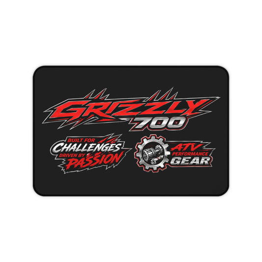 Grizzly 700 ATV Desk Mat – Racing Logo Mouse Pad for Off-Road Enthusiasts