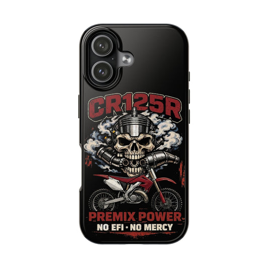 CR125R Dirt Bike Phone Case — 'PREMIX POWER. NO EFI. NO MERCY.' Tough Motorcycle Phone Cover