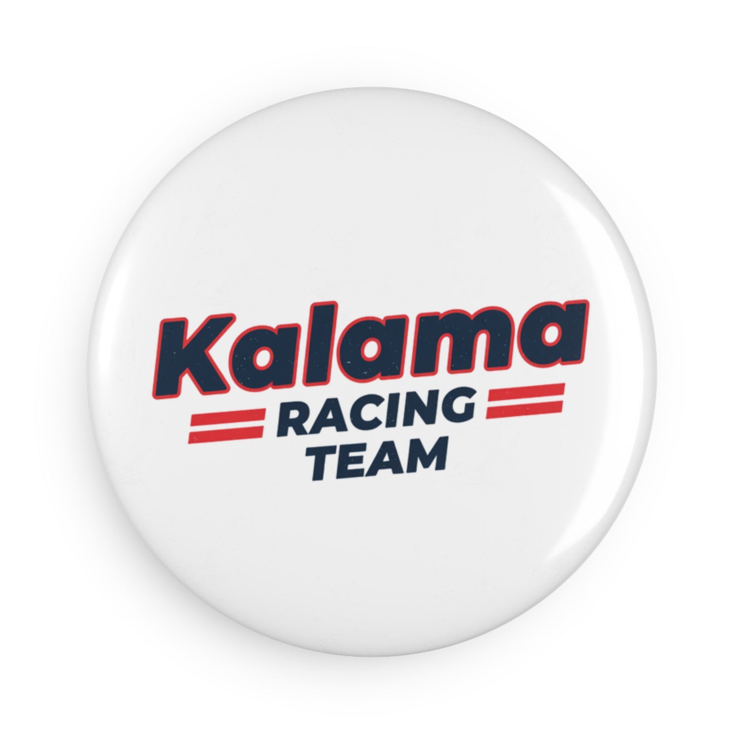 Kalama Racing Team Round Button Magnet — Retro Racing Logo Magnet