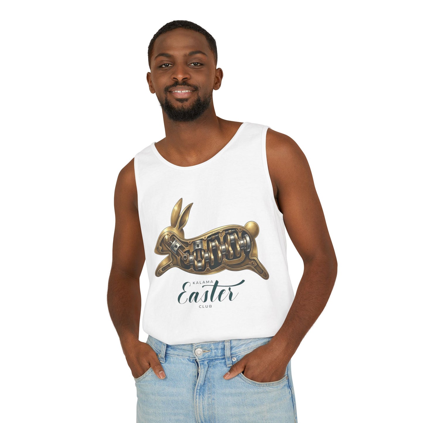 Kalama Easter Club Easter Gold Bunny Tank Top — 'Celebrate Easter' Graphic Tank
