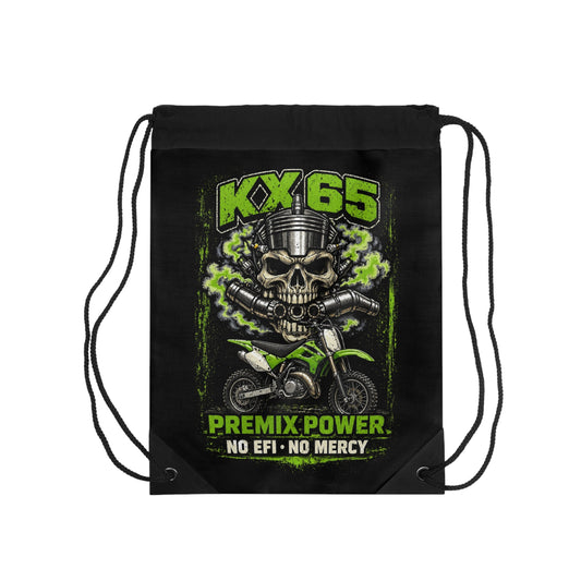 KX65 Motocross Drawstring Bag — "Premix Power No EFI No Mercy"