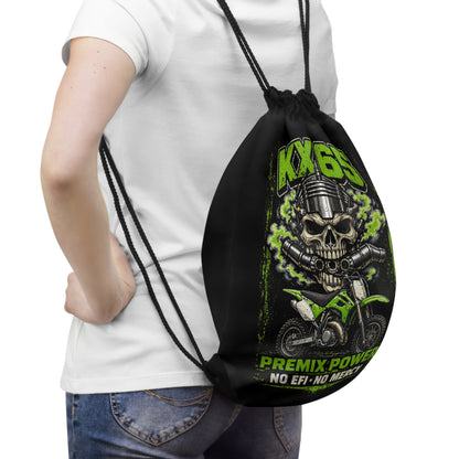 KX65 Motocross Drawstring Bag — "Premix Power No EFI No Mercy"