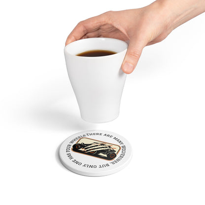 Ceramic Coaster – 'There Are Many Wolverines, But Only One Has Four Wheels' Off‑Road Buggy Design