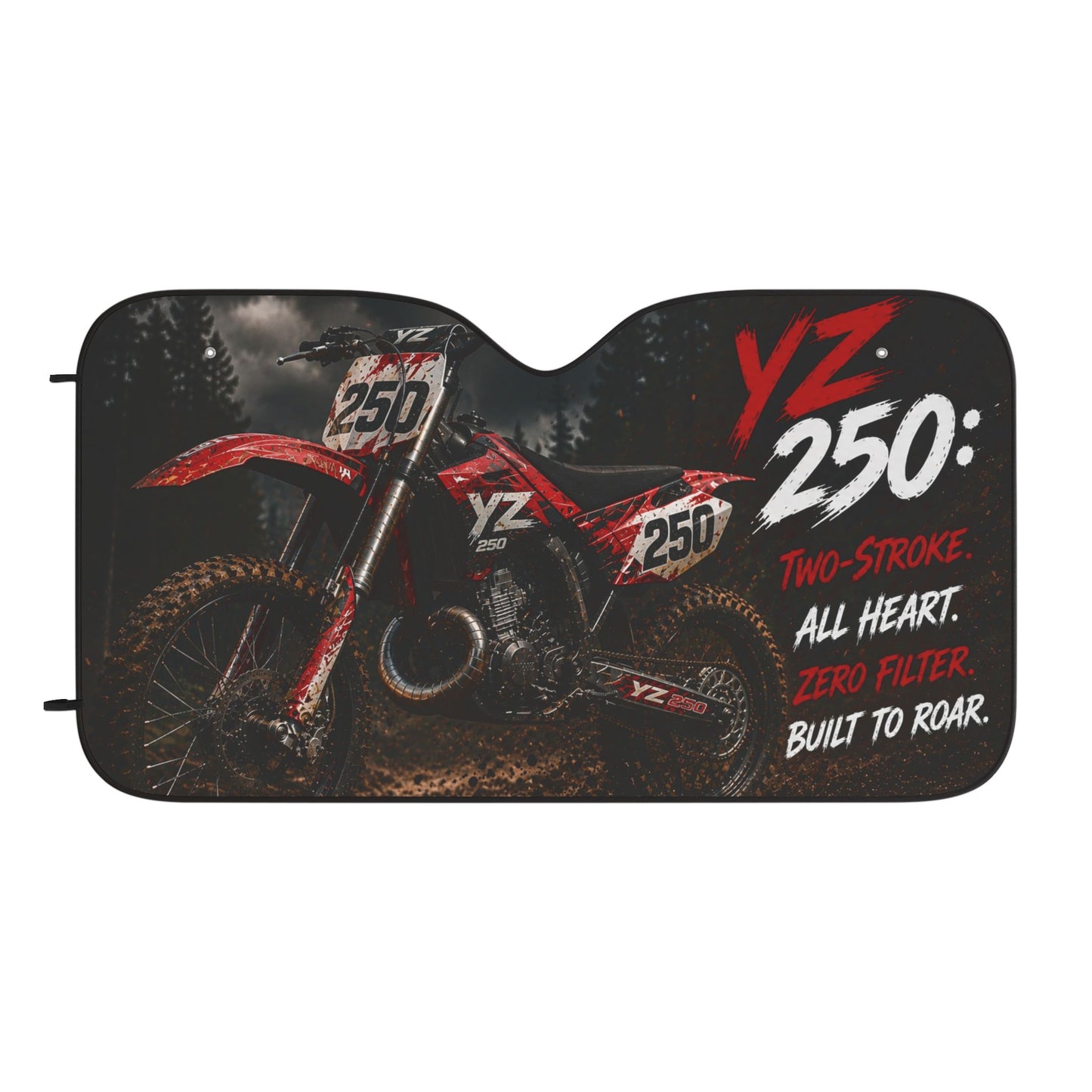 Motorcycle YZ250 Car Sun Shade – Two-Stroke Dirt Bike Windshield Cover