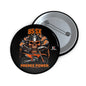 Pin Button — 85 SX Skull Dirt Bike “Premix Power” Moto Badge