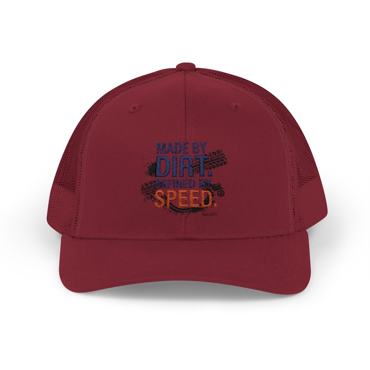 Made By Dirt Defined By Speed Snapback Trucker Cap — Racing Off‑Road Hat for Motorsports Enthusiasts