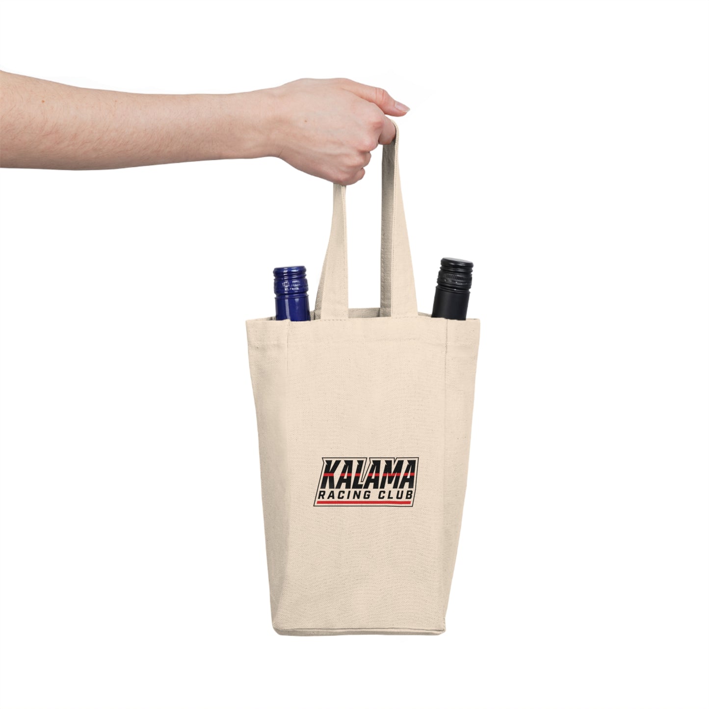 Kalama Racing Club Double Wine Tote Bag — Reusable Two-Bottle Carrier