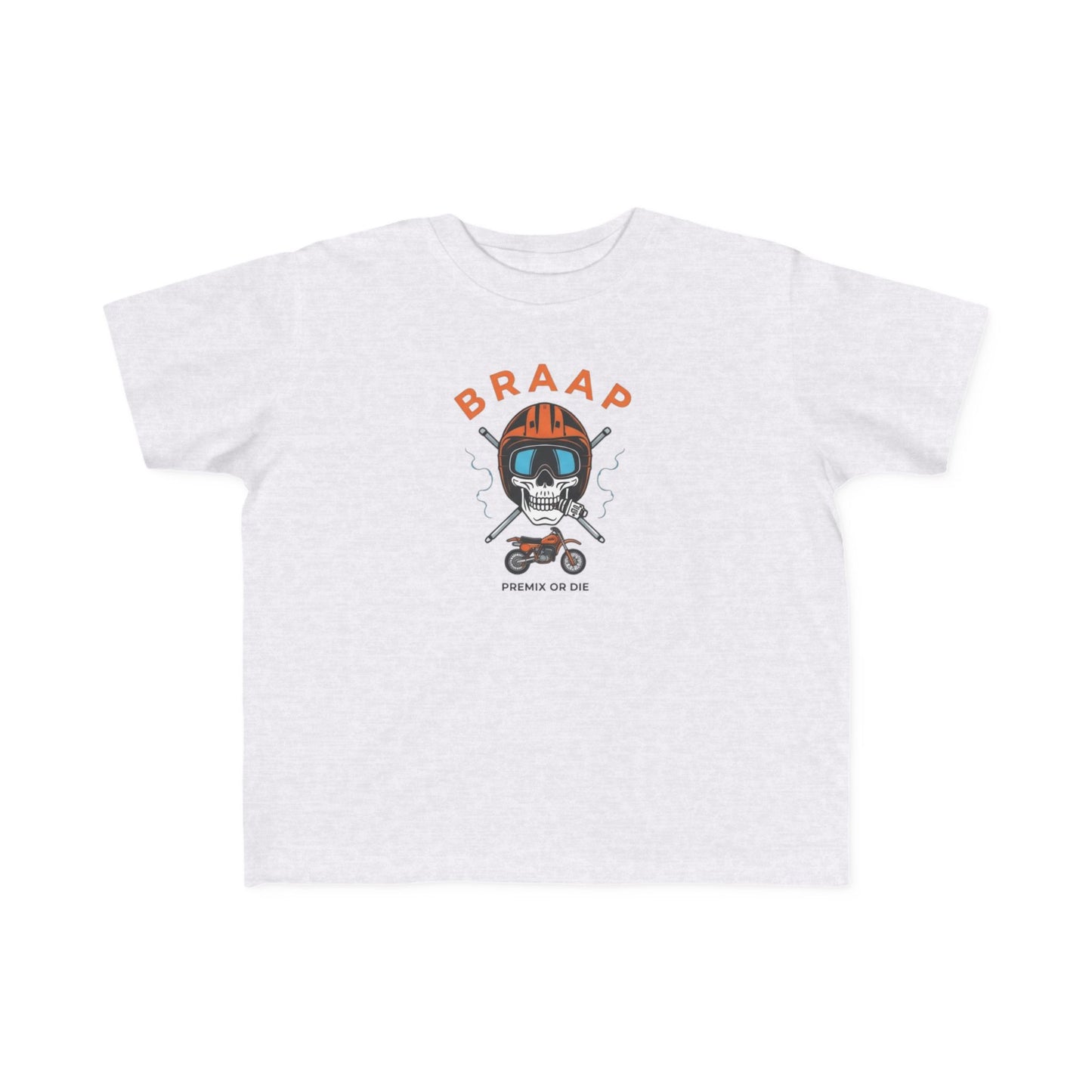 Toddler Tee - 'BRAAP' Dirt Bike Helmet Motorcycle Graphic Shirt