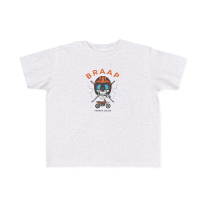 Toddler Tee - 'BRAAP' Dirt Bike Helmet Motorcycle Graphic Shirt