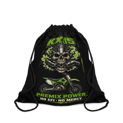 KX85 Dirt Bike Drawstring Bag — 'Premix Power. No EFI No Mercy' Motocross Gym Sack