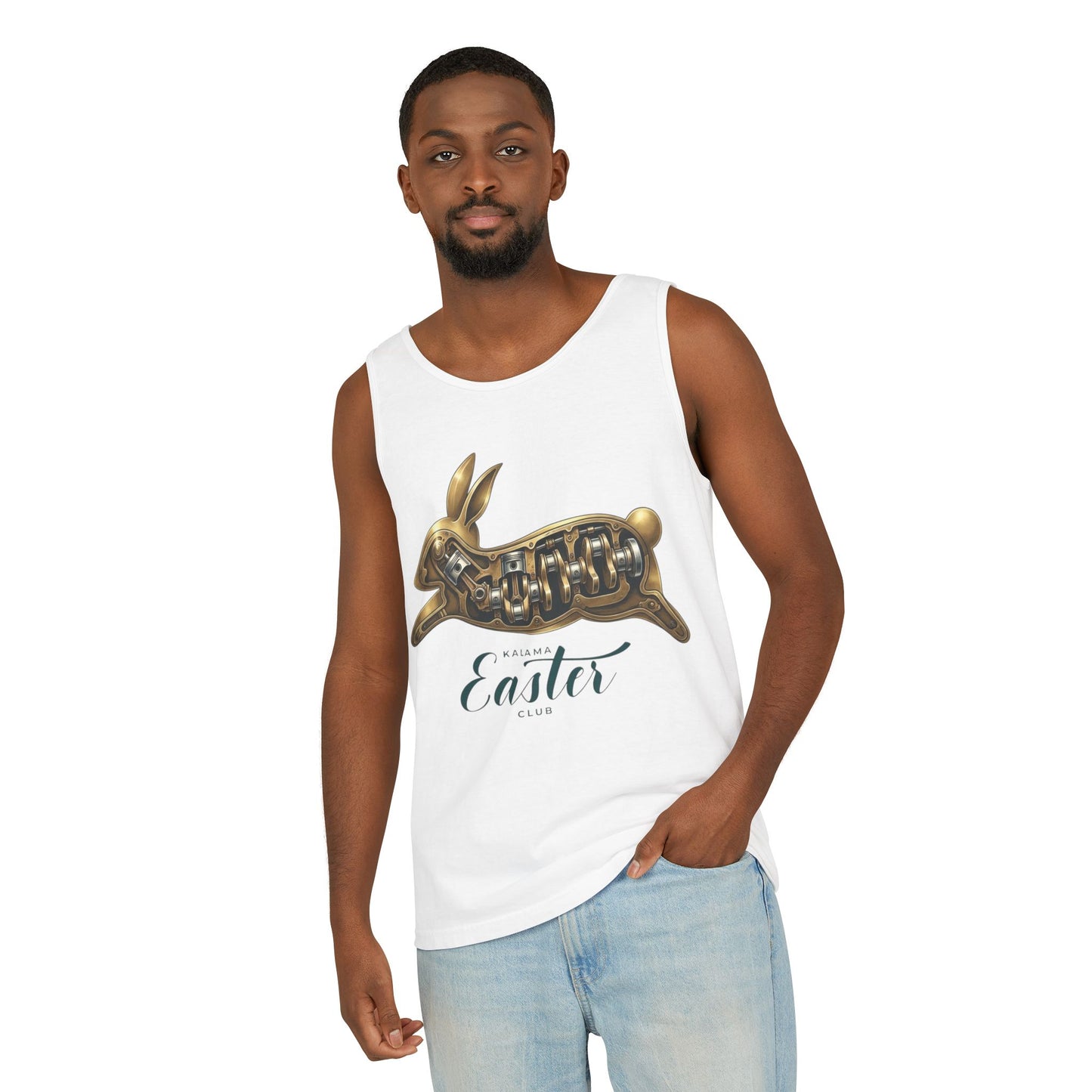 Kalama Easter Club Easter Gold Bunny Tank Top — 'Celebrate Easter' Graphic Tank