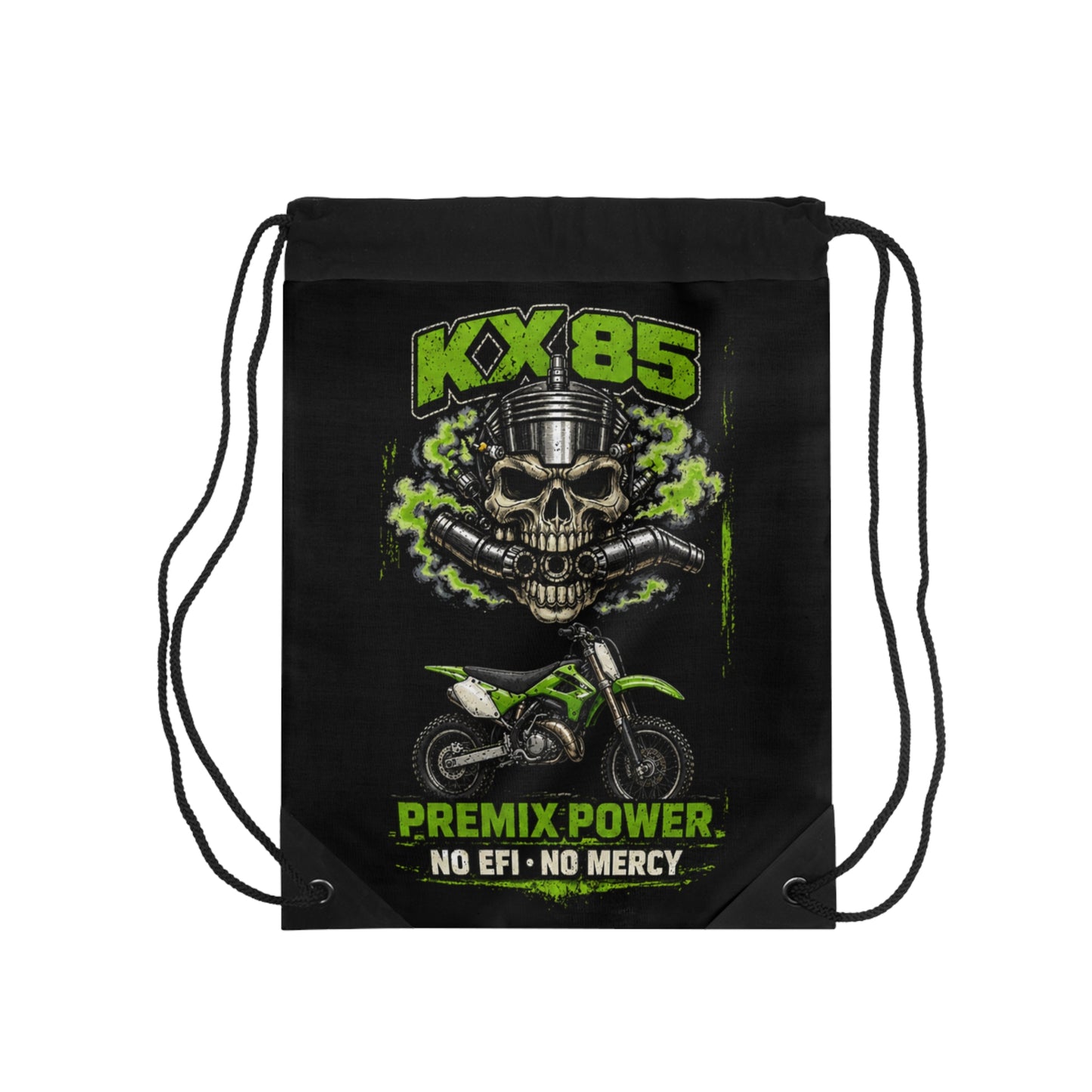 KX85 Dirt Bike Drawstring Bag — 'Premix Power. No EFI No Mercy' Motocross Gym Sack