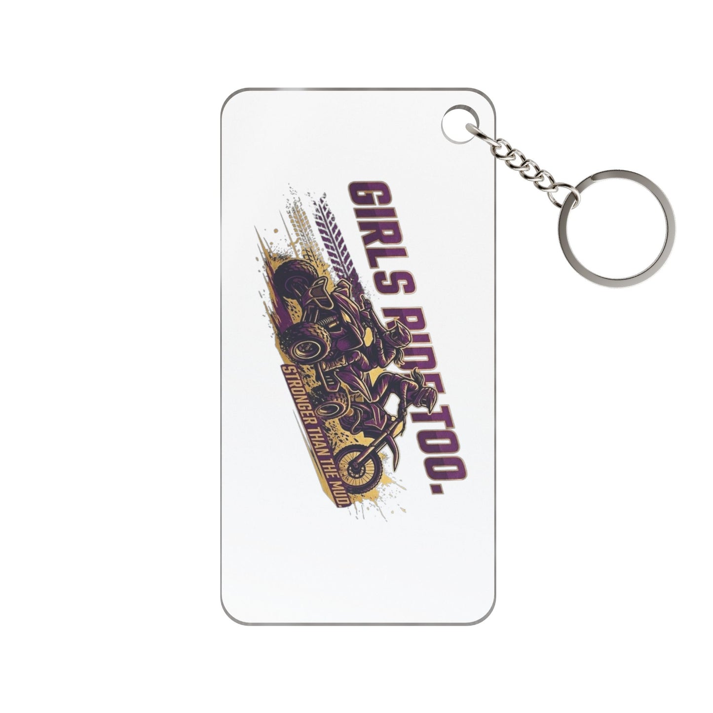 Girls Ride Too Motorcycle Keychain Charm — Feminine Biker Gift