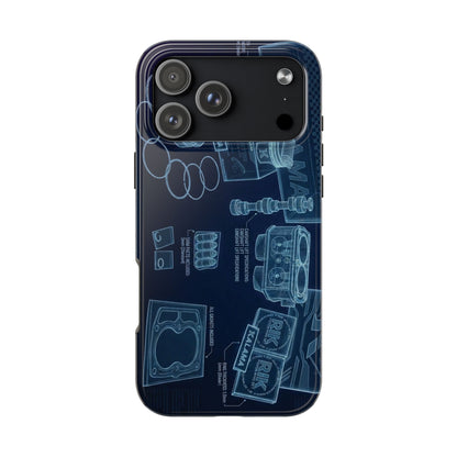Blueprint Tech Phone Case — Engineering X-Ray Smartphone Cover