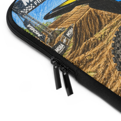 Motocross Dirt Bike Laptop Sleeve — Yellow Racing 927 Design