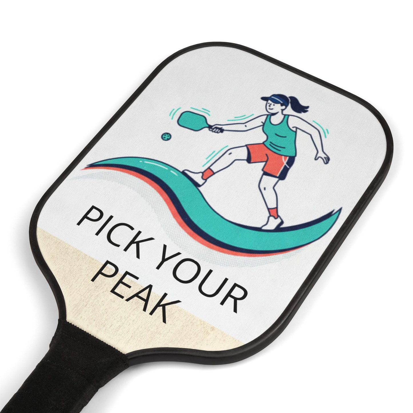 Pick Your Peak Pickleball Paddle Set — Lightweight Pickleball Kit with Graphic Paddle & Balls