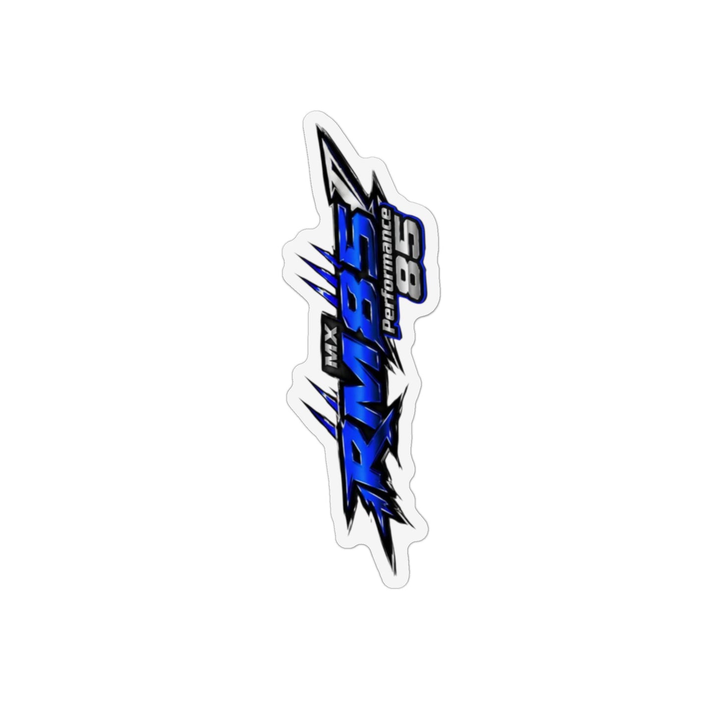 RM85 Shape Magnet — Blue 'R7M85 Racing' Graphic Car Decal Magnet