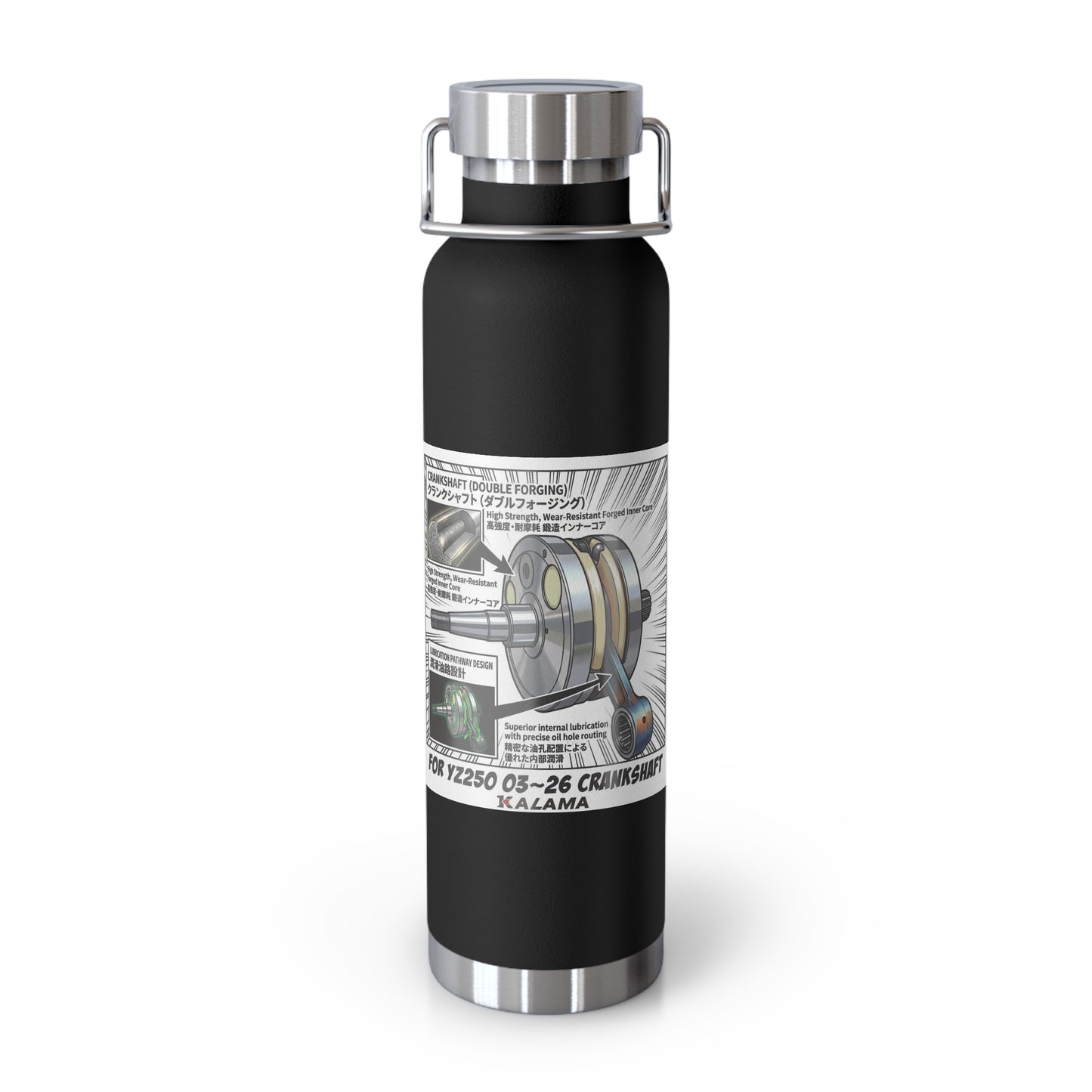 22oz Vacuum Bottle — Retro Technical Illustration Design