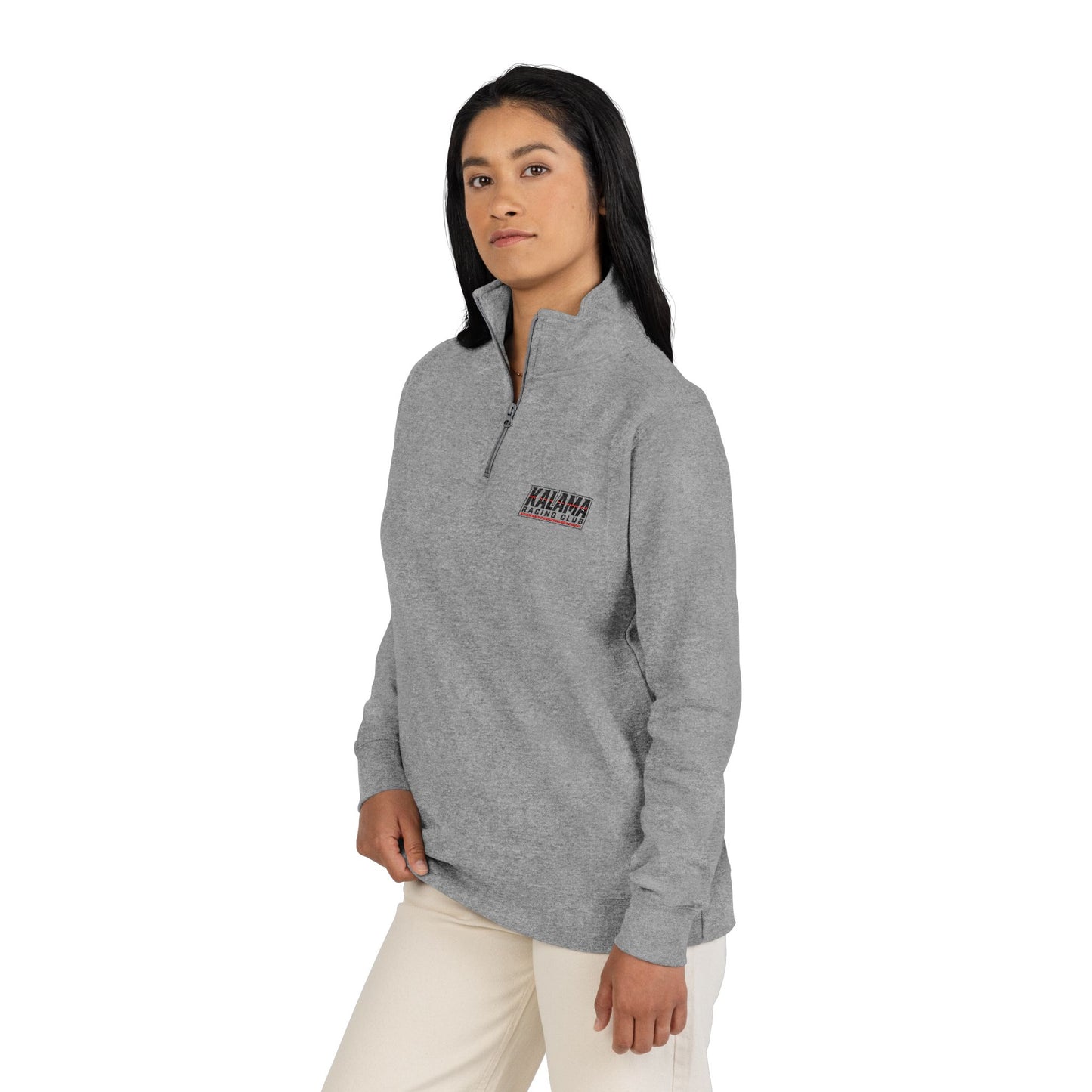Kalama Racing Team Embroidered Quarter-Zip Fleece Pullover — Cozy Casual Sweatshirt