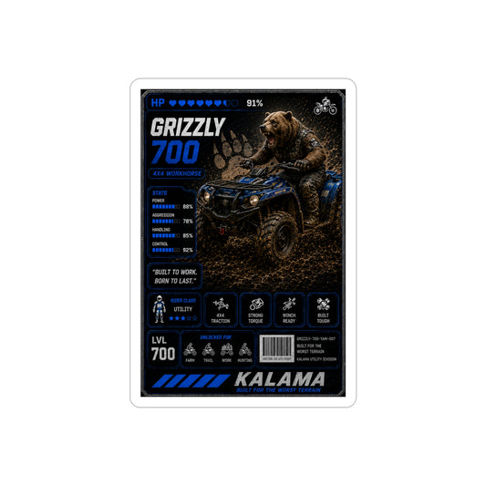 Grizzly 700 ATV Adventure Die-Cut Outdoor Sticker