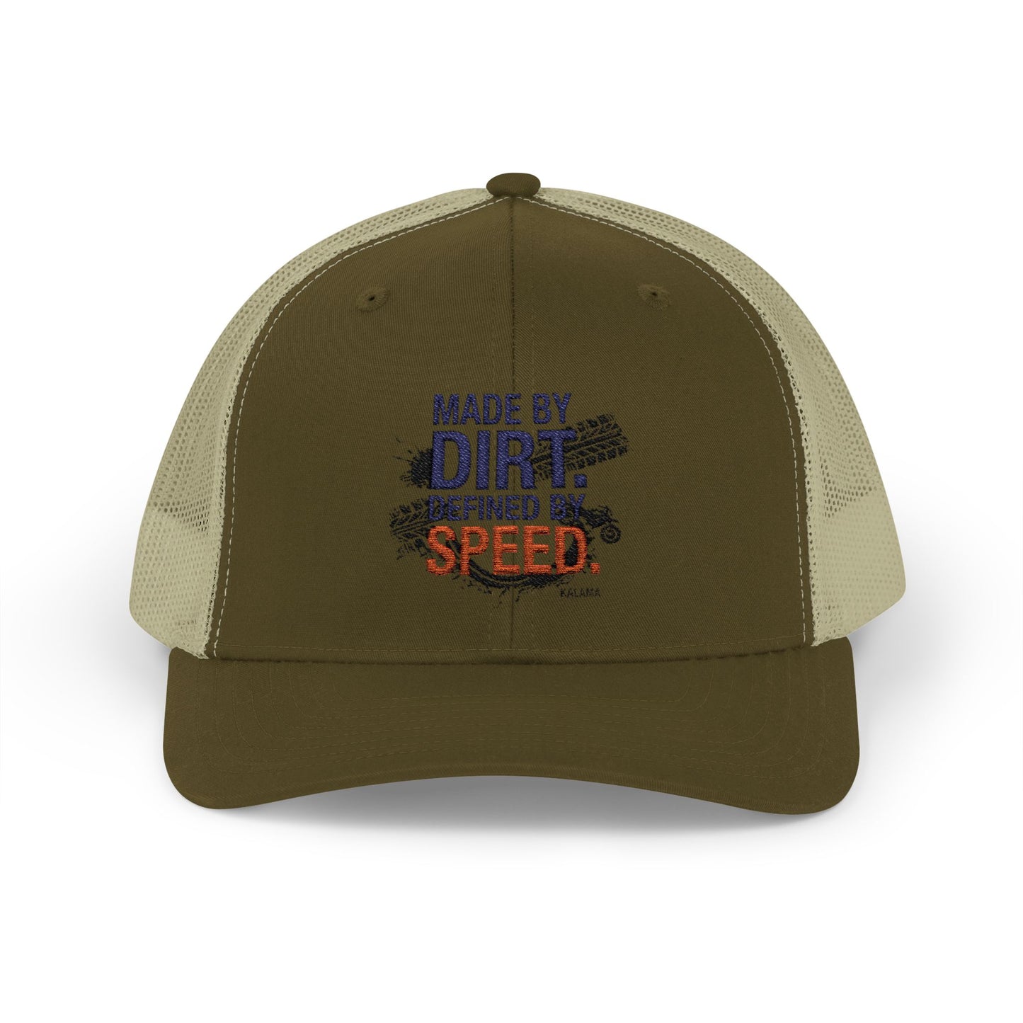 Made By Dirt Defined By Speed Snapback Trucker Cap — Racing Off‑Road Hat for Motorsports Enthusiasts