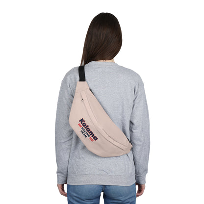 Kalama Racing Team Large Fanny Pack — Retro Athletic Waist Bag Almond Silk Color