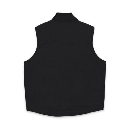 Embroidered Washed Duck Cloth Work Vest — Durable Outdoor Utility Vest with Logo