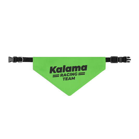 Pet Bandana — 'Kalama Racing Team' Clip-On Dog Bandana (Neon Green)