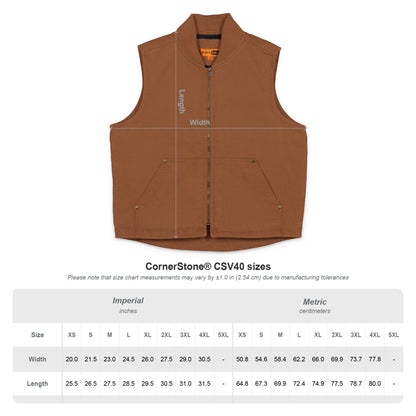 Embroidered Washed Duck Cloth Work Vest — Durable Outdoor Utility Vest with Logo