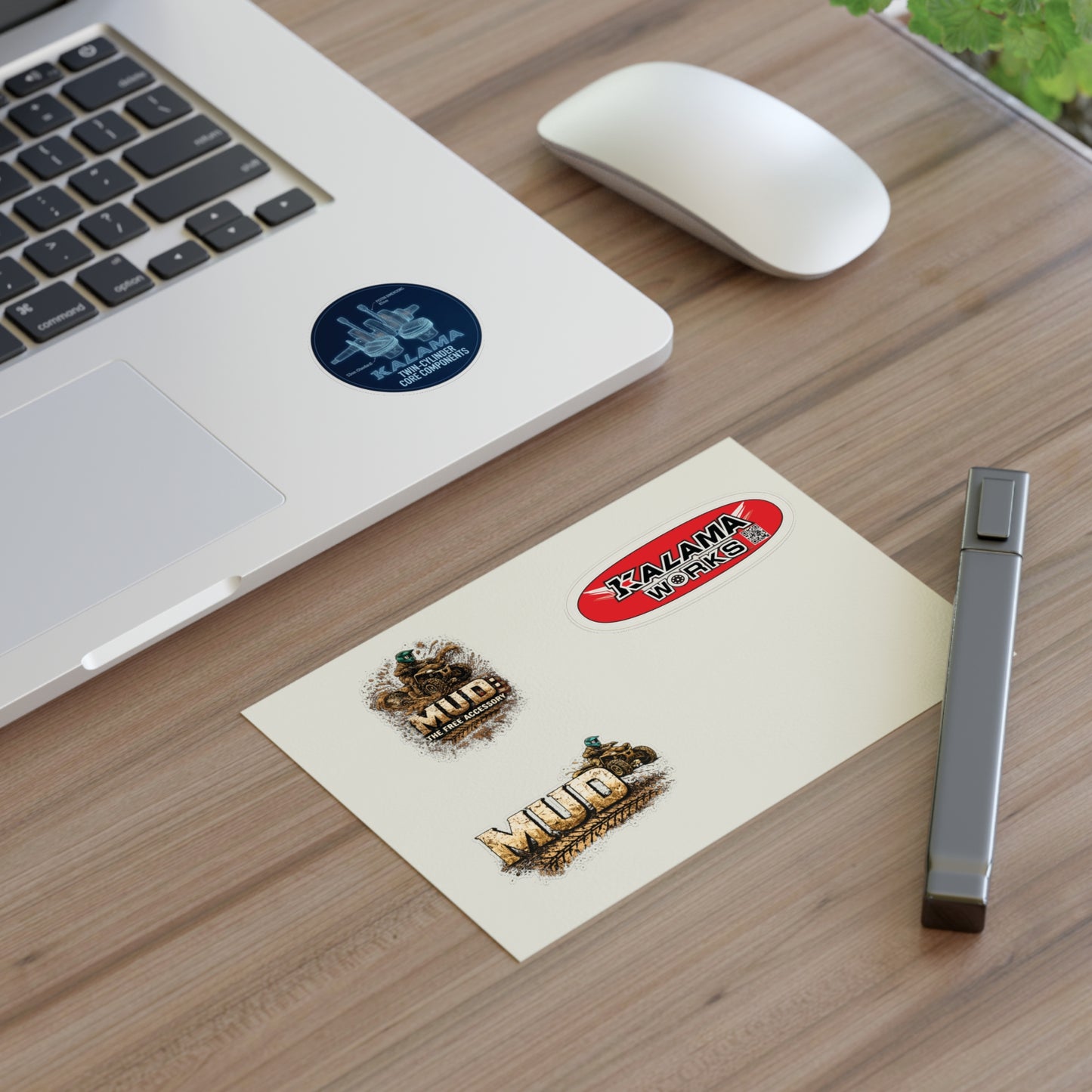 KALAMA WORKS Off-Road Decal Set — Blueprint & Mud Graphics, 4-Pack ATV Stickers