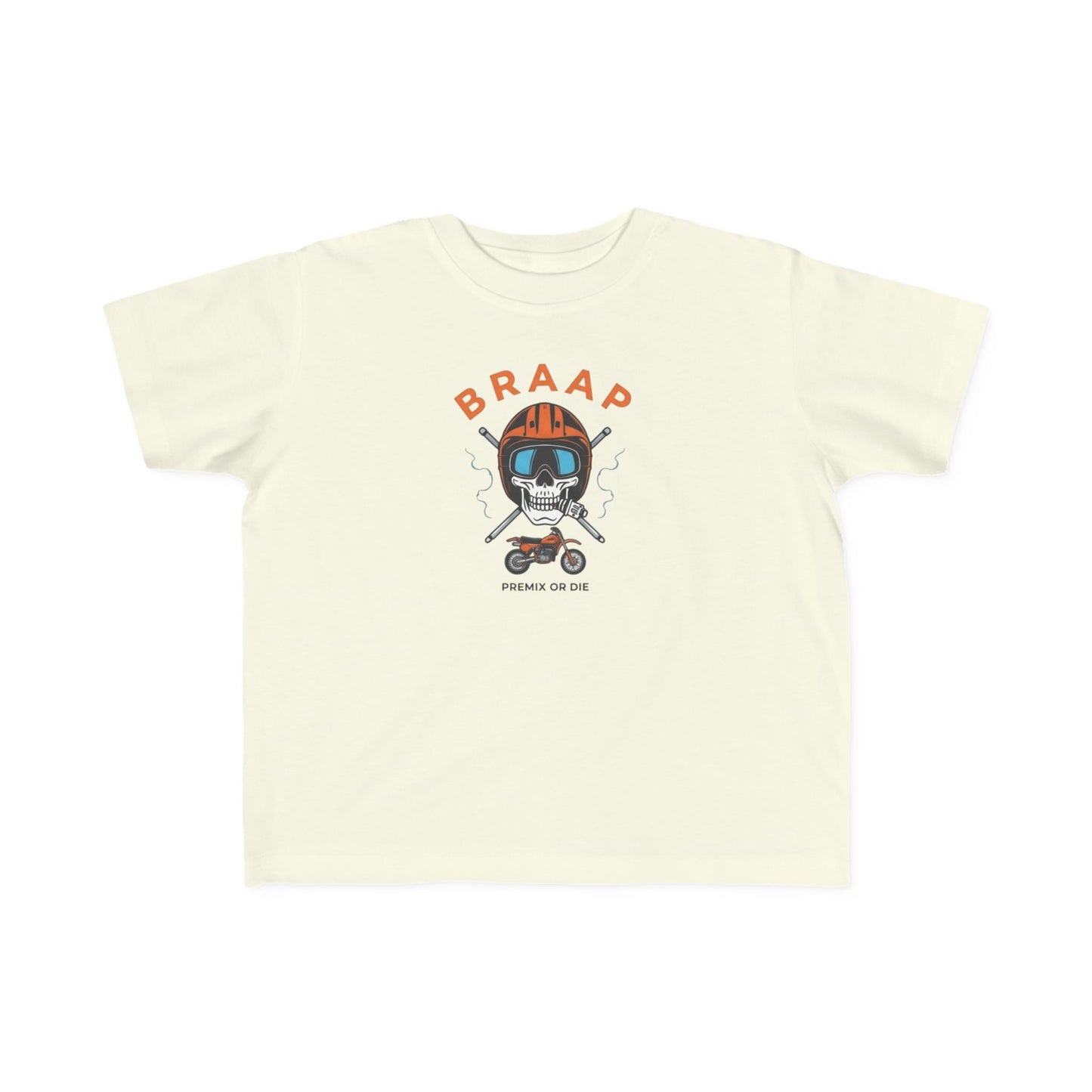 Toddler Tee - 'BRAAP' Dirt Bike Helmet Motorcycle Graphic Shirt
