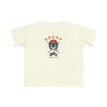 Toddler Tee - 'BRAAP' Dirt Bike Helmet Motorcycle Graphic Shirt