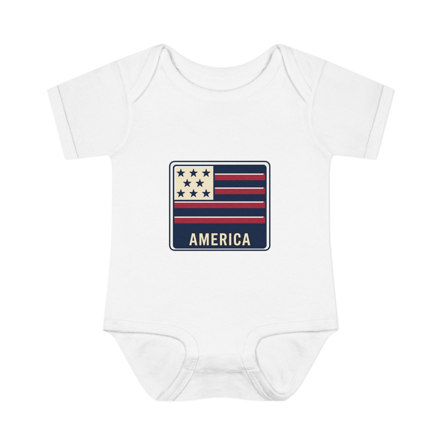 America Flag Infant Bodysuit – Patriotic Baby One-Piece for 4th of July & Everyday