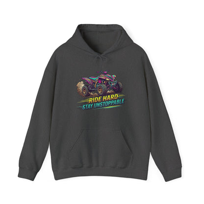 ATV Hoodie - "Ride Harder, Stay Unstoppable" Graphic Sweatshirt for Riders