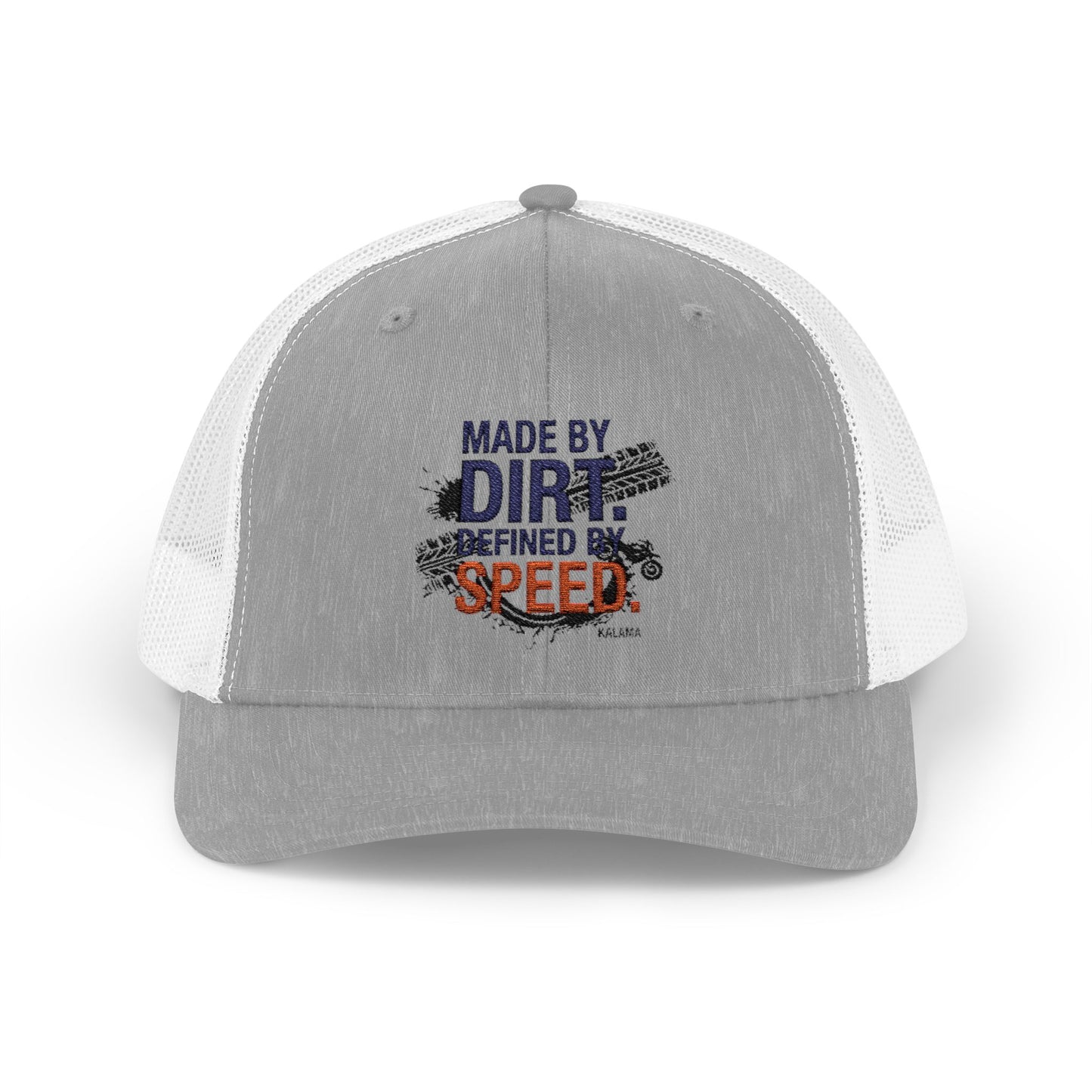 Made By Dirt Defined By Speed Snapback Trucker Cap — Racing Off‑Road Hat for Motorsports Enthusiasts