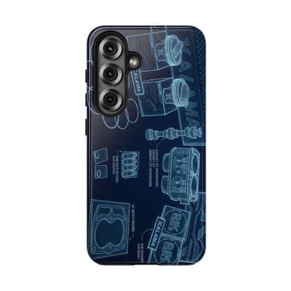 Blueprint Tech Phone Case — Engineering X-Ray Smartphone Cover