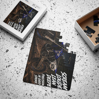 Dirt Bike Kids Puzzle — 30-Piece Motocross Racing Jigsaw ("Scream Louder, Lean Deeper")